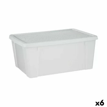 Storage Box with Lid Stefanplast Elegance White Plastic...
