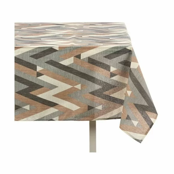 Tablecloth Thin canvas Anti-stain Stripes 140 x 180 cm Beige (10 Units)