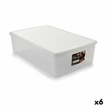 Storage Box with Lid Stefanplast Elegance White Plastic...