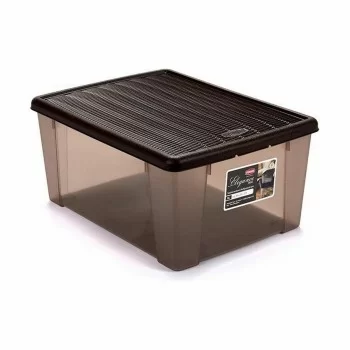 Storage Box with Lid Stefanplast Elegance Brown Plastic... 2