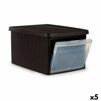 Storage Box with Lid Stefanplast Elegance Side Brown...