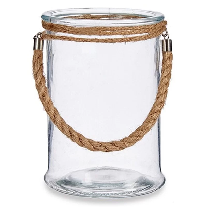 Candleholder Transparent Glass Seagrass 14,5 x...