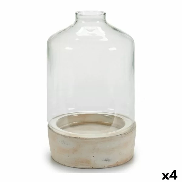 Candleholder Transparent Stone Crystal 18 x 29 x 18 cm (4 Units)