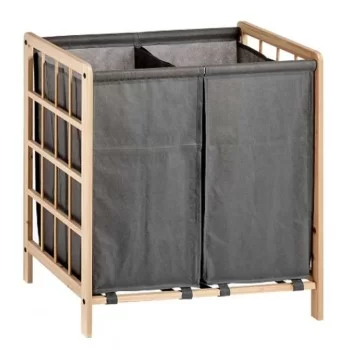 Laundry basket Brown Grey Wood 30 L x 2 33 x 60 x 59,5 cm... 2
