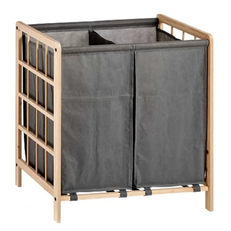 Laundry basket Brown Grey Wood 30 L x 2 33 x 60...