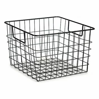 Basket With handles Black Steel 29 x 19,5 x 32 cm (8 Units) 2