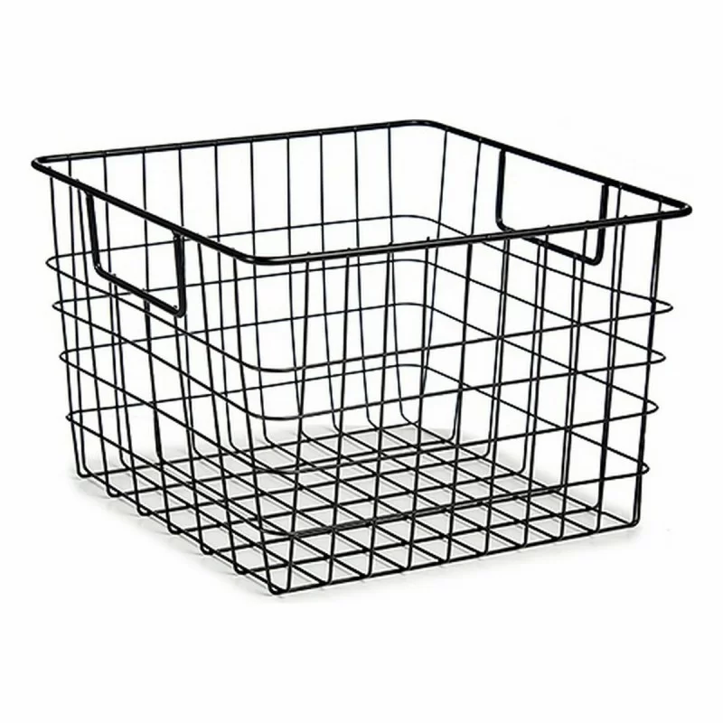 Basket With handles Black Steel 29 x 19,5 x 32...