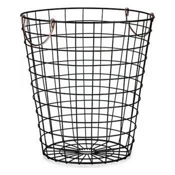 Basket With handles Black Steel 30 x 30 x 30 cm (12 Units) 2