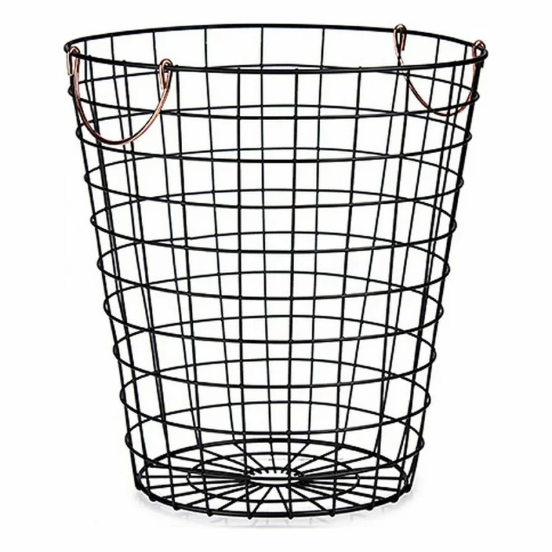 Basket With handles Black Steel 30 x 30 x 30 cm...