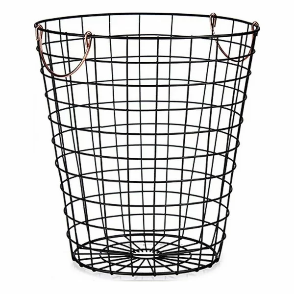 Basket With handles Black Steel 30 x 30 x 30 cm (12 Units)