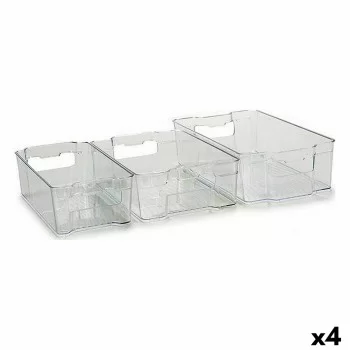 Set of organiser trays Fridge 3 Pieces Transparent...