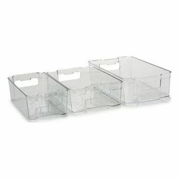 Set of organiser trays Fridge 3 Pieces Transparent... 2