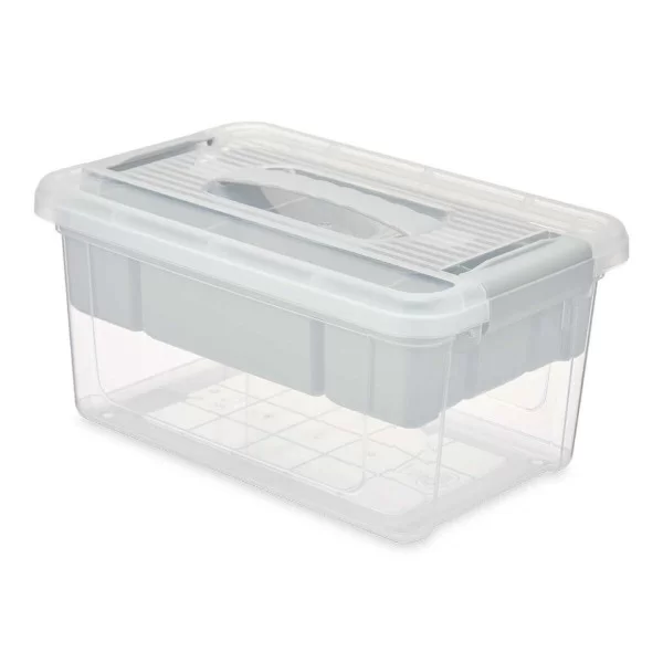 Multi-use Box Grey Transparent Plastic 5 L 29,5 x 14,5 x 19,2 cm (6 Units)