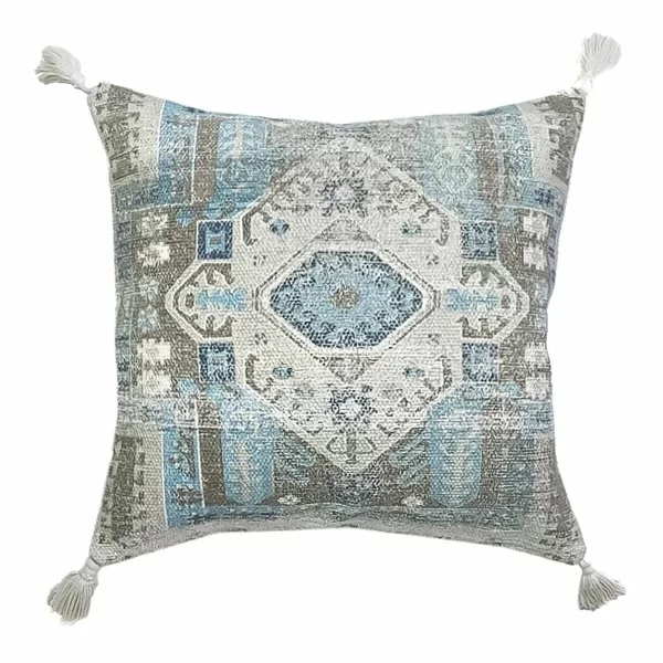 Cushion DKD Home Decor Blue 45 x 10 x 45 cm Arab Fringe