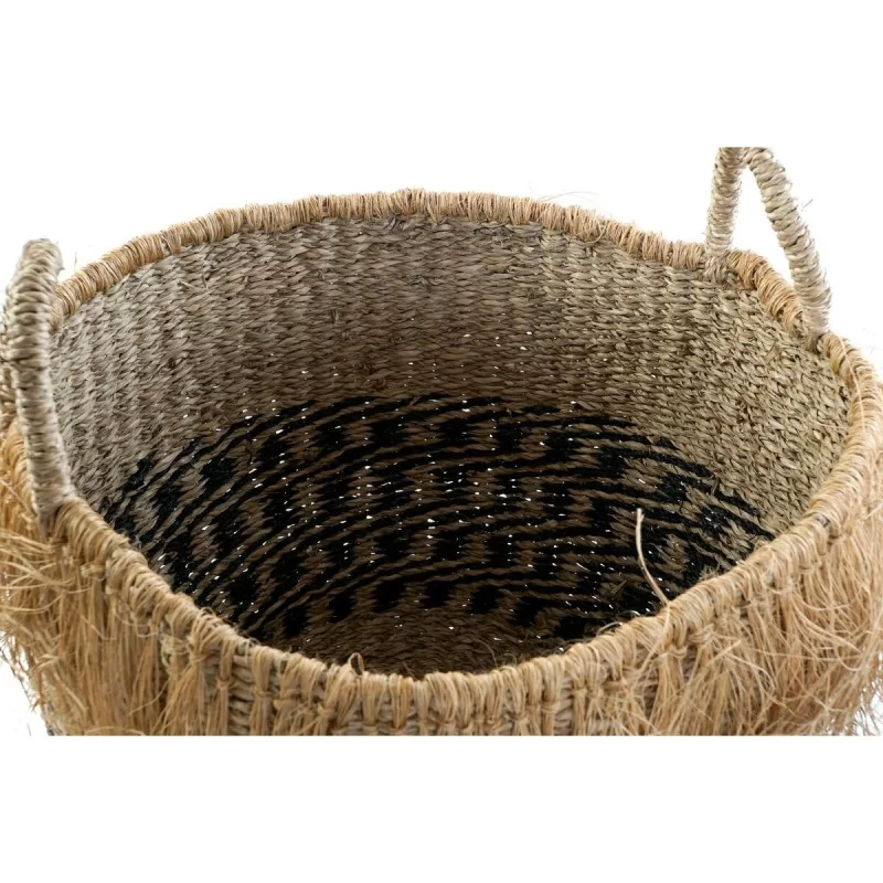 Basket set DKD Home Decor Colonial Fibre Fringe...