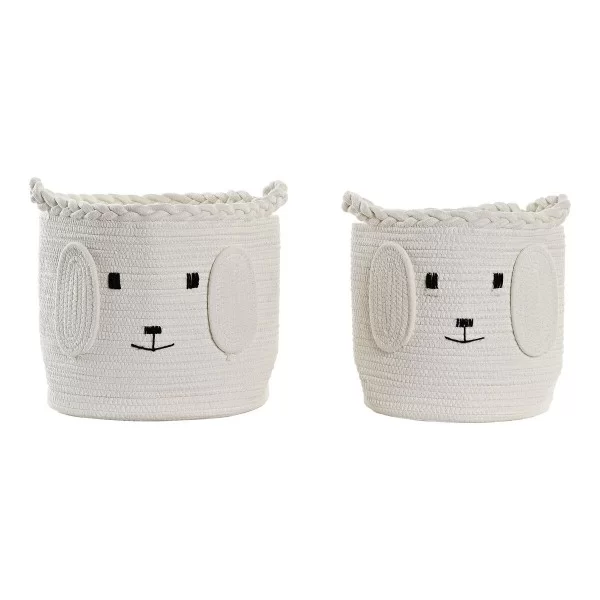 Basket set DKD Home Decor Cotton Children's (32 x 32 x 28 cm)