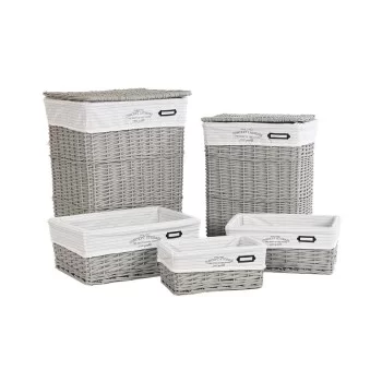 Set of Baskets DKD Home Decor Grey Polyester wicker (44 x...