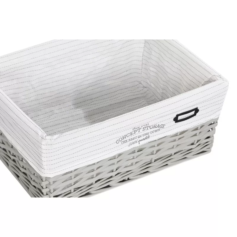 Set of Baskets DKD Home Decor Grey Polyester...