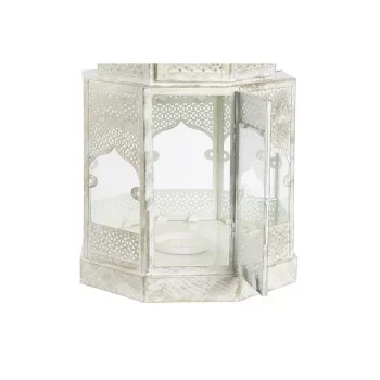 Lantern DKD Home Decor 2 Units White Golden Metal Crystal... 2