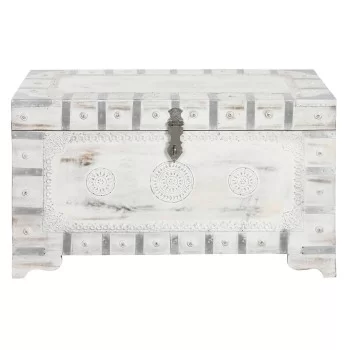Chest DKD Home Decor White Light brown Mango wood 78,7 x... 2