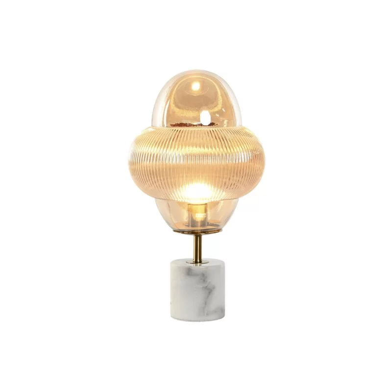 Desk lamp Home ESPRIT Amber Crystal Marble 50 W...