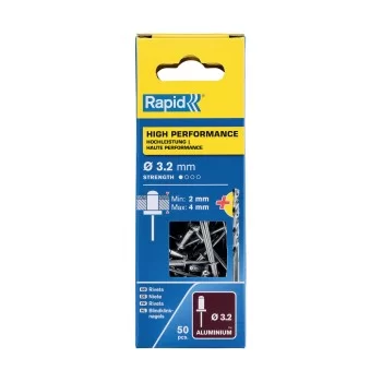 Rivets Rapid 5000383 Spindle Ø 3,2 x 8 mm Aluminium (50...