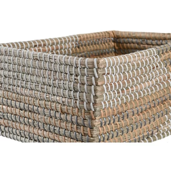 Basket set DKD Home Decor Tropical Seagrass 38 x 28 x 16 cm