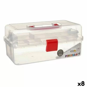 Multi-use Box Red Transparent Plastic 33 x 15 x 19,5 cm...