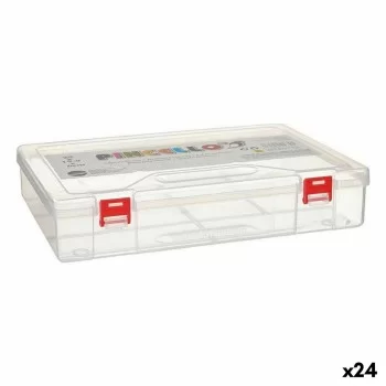 Multi-use Box Red Transparent Plastic 29,5 x 6 x 20,5 cm...