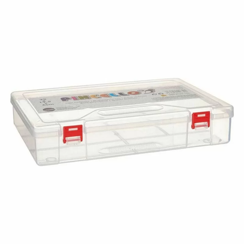 Multi-use Box Red Transparent Plastic 29,5 x 6...