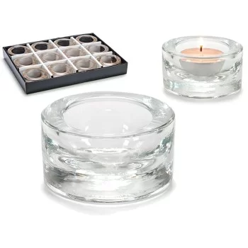 Candleholder Transparent Glass 7 x 3,5 x 7 cm (12 Units) 2