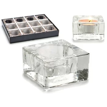 Candleholder Transparent Glass 6 x 3 x 6 cm (12 Units) 2