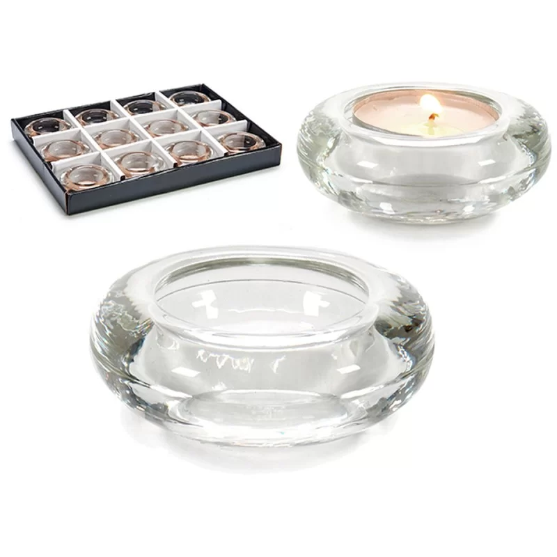 Candleholder Transparent Glass 6,5 x 2,5 x 6,5...