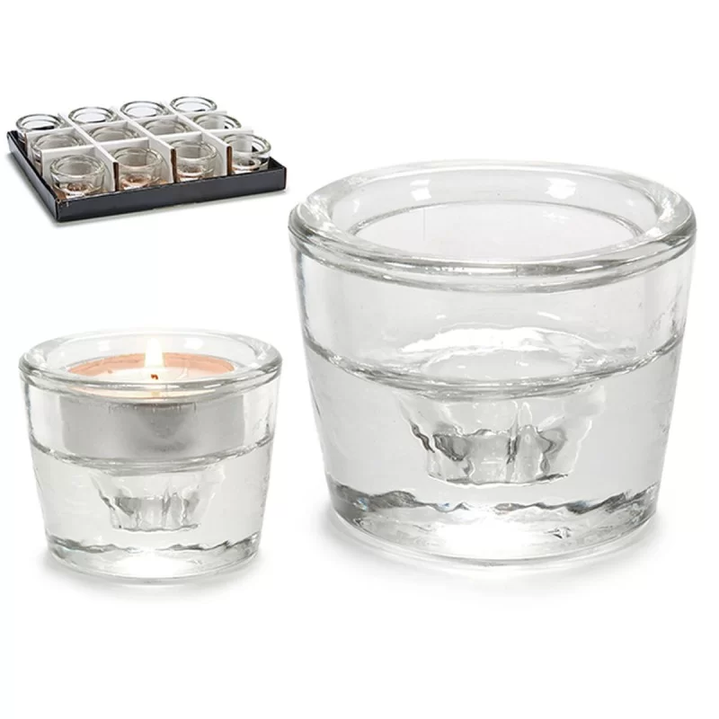 Candleholder Transparent Glass 6 x 4,3 x 6 cm...