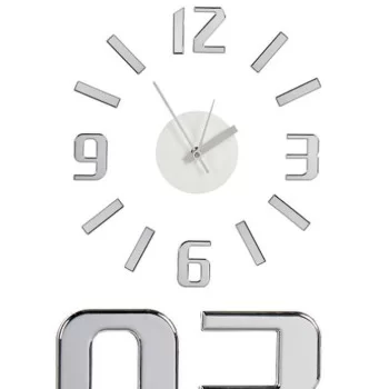 Wall Clock Adhesive Silver ABS EVA Ø 35 cm (6 Units) 2