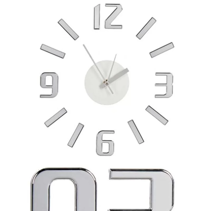 Wall Clock Adhesive Silver ABS EVA Ø 35 cm (6...