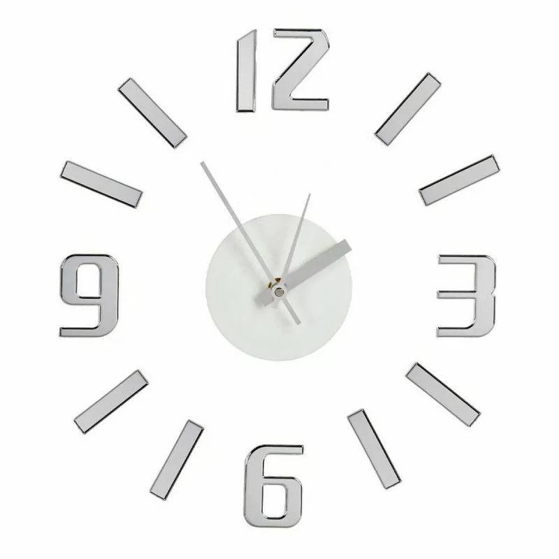 Wall Clock Adhesive Silver ABS EVA Ø 35 cm (6...