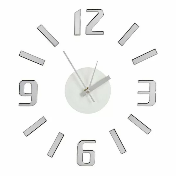 Wall Clock Adhesive Silver ABS EVA Ø 35 cm (6 Units)