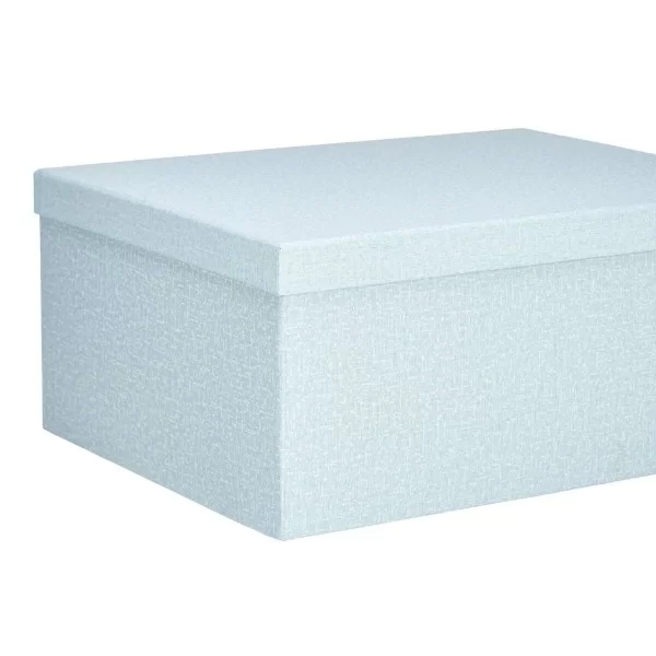 Set of Stackable Organising Boxes Blue Cardboard (2 Units)