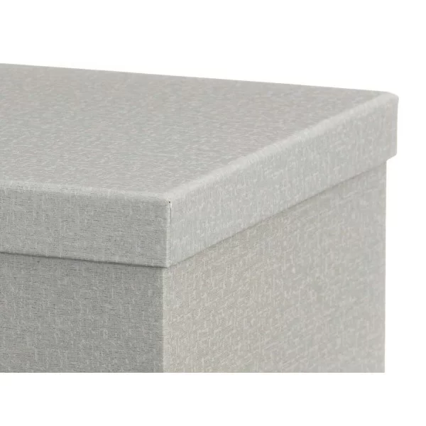 Set of Stackable Organising Boxes Dark grey Cardboard (2 Units)