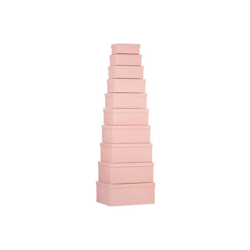 Set of Stackable Organising Boxes Pink...