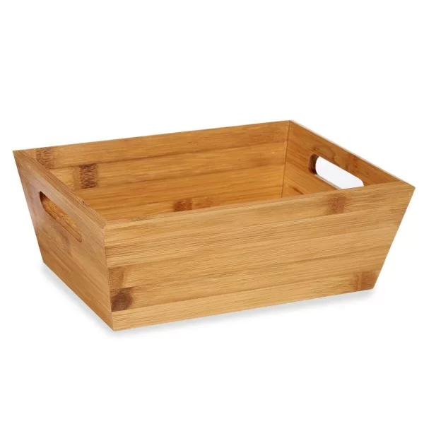 Multi-purpose basket With handles Brown Bamboo 33 x 10 x 22 cm (12 Units)