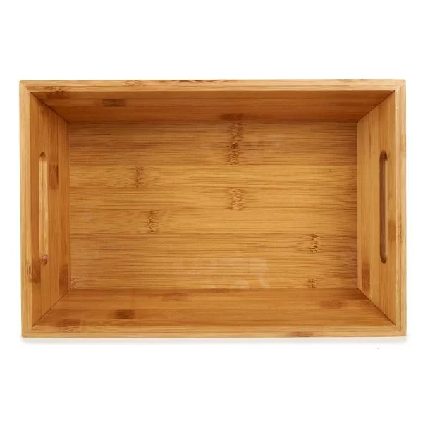 Multi-purpose basket With handles Brown Bamboo 33 x 10 x 22 cm (12 Units)