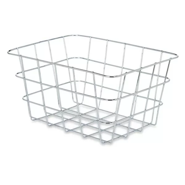 Multi-purpose basket Rectangular Silver Metal 24 x 12,5 x 18,5 cm (6 Units)