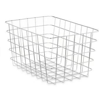 Multi-purpose basket Rectangular Silver Metal 38 x 21 x... 2