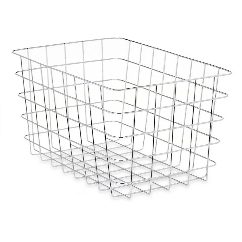 Multi-purpose basket Rectangular Silver Metal...
