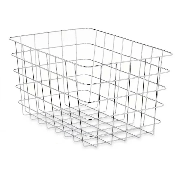 Multi-purpose basket Rectangular Silver Metal 38 x 21 x 26 cm (6 Units)