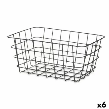 Multi-purpose basket Rectangular Black Metal 30,3 x 14 x...
