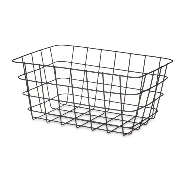 Multi-purpose basket Rectangular Black Metal 30,3 x 14 x 22,5 cm (6 Units)