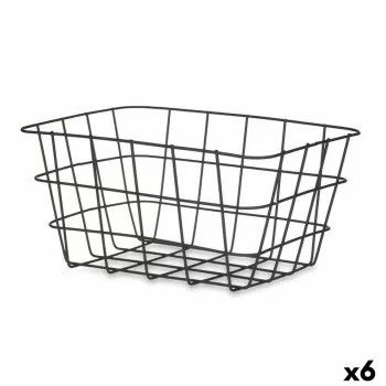 Multi-purpose basket Rectangular Black Metal 24,5 x 12 x...